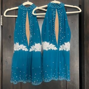 The Line Up Rhinestone Dance Costume Solo or Duo Adult Medium